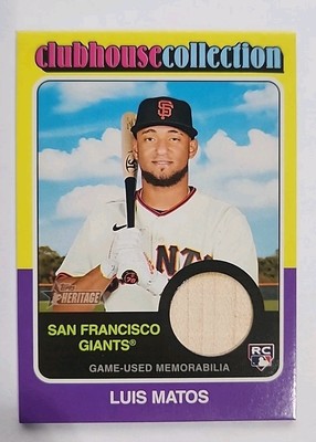 2024 Topps Heritage Clubhouse Collection Relics BAT Luis Matos CCR-LMA (MEM, RC)