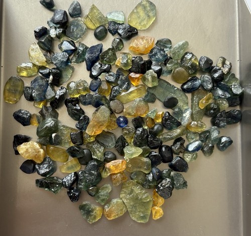 Nice Lot 350 cts Heated Greenish Yellow Sapphire Rough From Madagascar