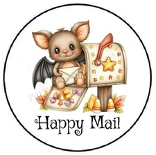 HAPPY MAIL ADORABLE BAT HALLOWEEN ENVELOPE SEALS LABELS STICKERS FAVOR S
