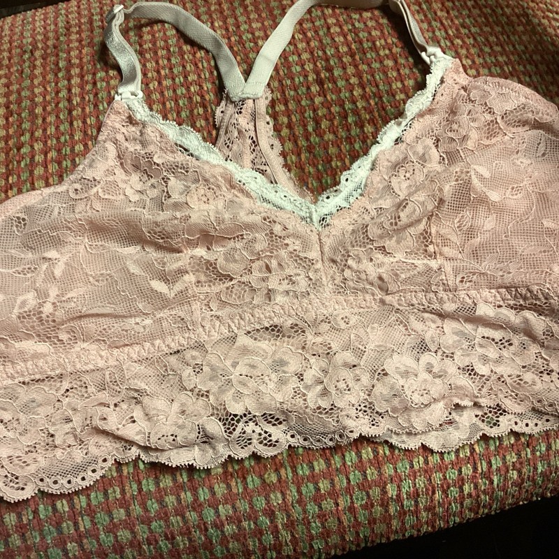Motherhood Maternity Nursing Bra Women's Size S Lace Racerback Sleep Pink