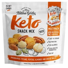Nature’s Garden Keto Snack Mix - 12 SERVINGS CHEESE BALLS ALMONDS PEPITAS PECANS
