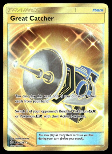 Great Catcher 264/236 Secret Rare Cosmic Eclipse Pokemon Holo MP