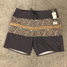 O'Neill Board Shorts Mens 38 Gray Hyperfreak Heat Block 19 Floral Swim NEW 55