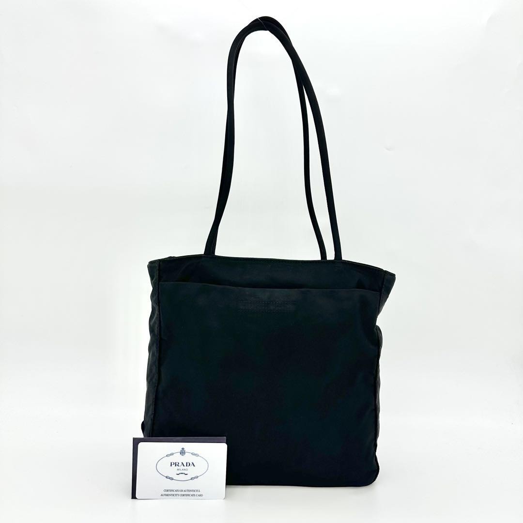 PRADA Black Nylon Tote Shoulder Bag Imported From Japan