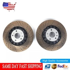 For Audi RS5 2.9L 2018-2023 Pair Front 375mm Drilled Brake Disc Rotors RH+LH