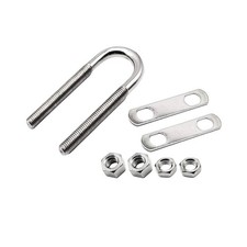 MARINE CITY 1/2" Plate Bow Eye U-Bolt 5-1/4" Thread Length 304 Stainless Steel