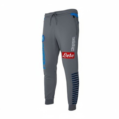 Kappa SSC Napoli Hose Herren XS Grau Trainingshose Sporthose Lete Retro Fußball