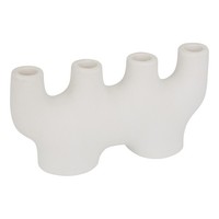 Dekorativer Kerzenhalter Aus Keramik, 24 X 12,5 Cm, Weiß