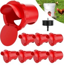 DIY Chicken Feeder No Waste 8 Ports Automatic Poultry Feeder w 8 Pcs Stopper RT2