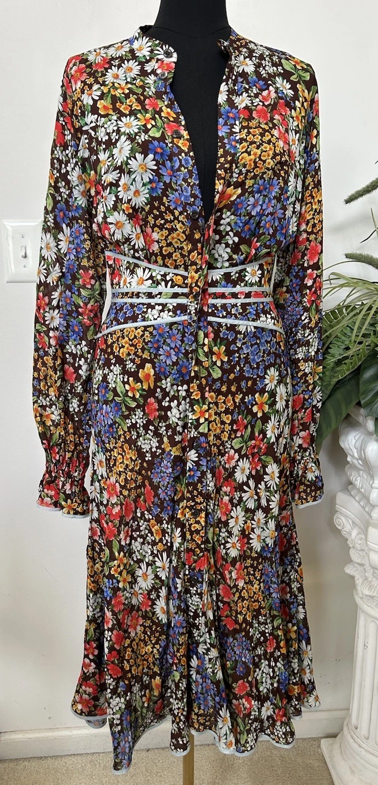 Dsquared2 Women's Prairie Multi Color Floral Print Dress Bloomcore US 6 IT 42