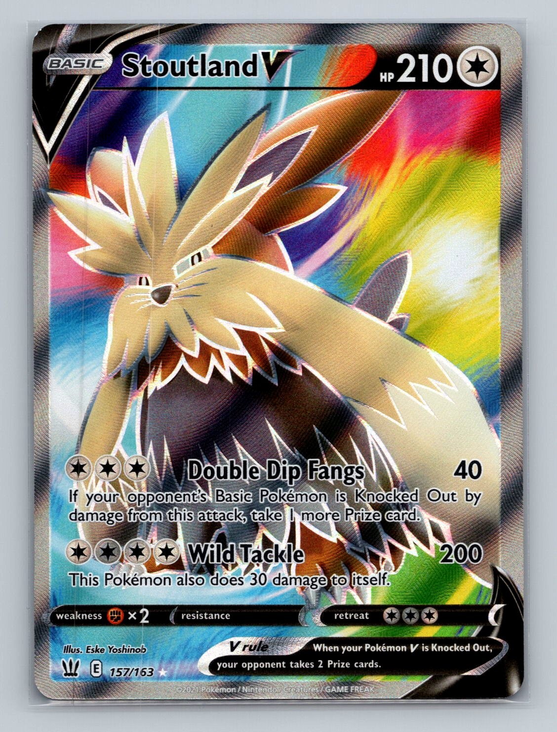 Pokemon SWSH05: Battle Styles #157/163 Stoutland V (Full Art)