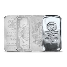1 oz Silver Bar (Varied Condition, Any Mint) Random Brand 95.95 per troy oz