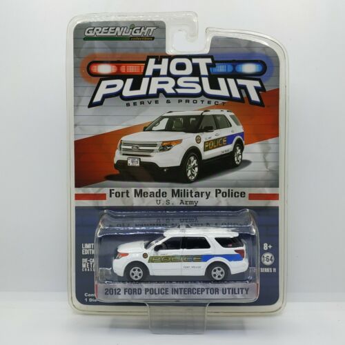 GREENLIGHT HOT PURSUIT 2012 FORD POLICE INTERCEPTOR UTILITY FORT MEADE MILITARY