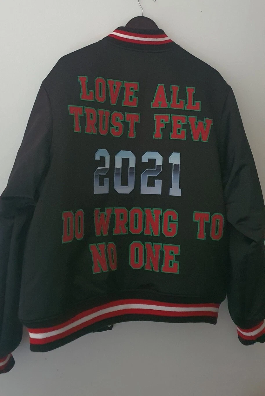 Veste satinée universitaire SS21 Supreme Mitchell & Ness noire taille L large