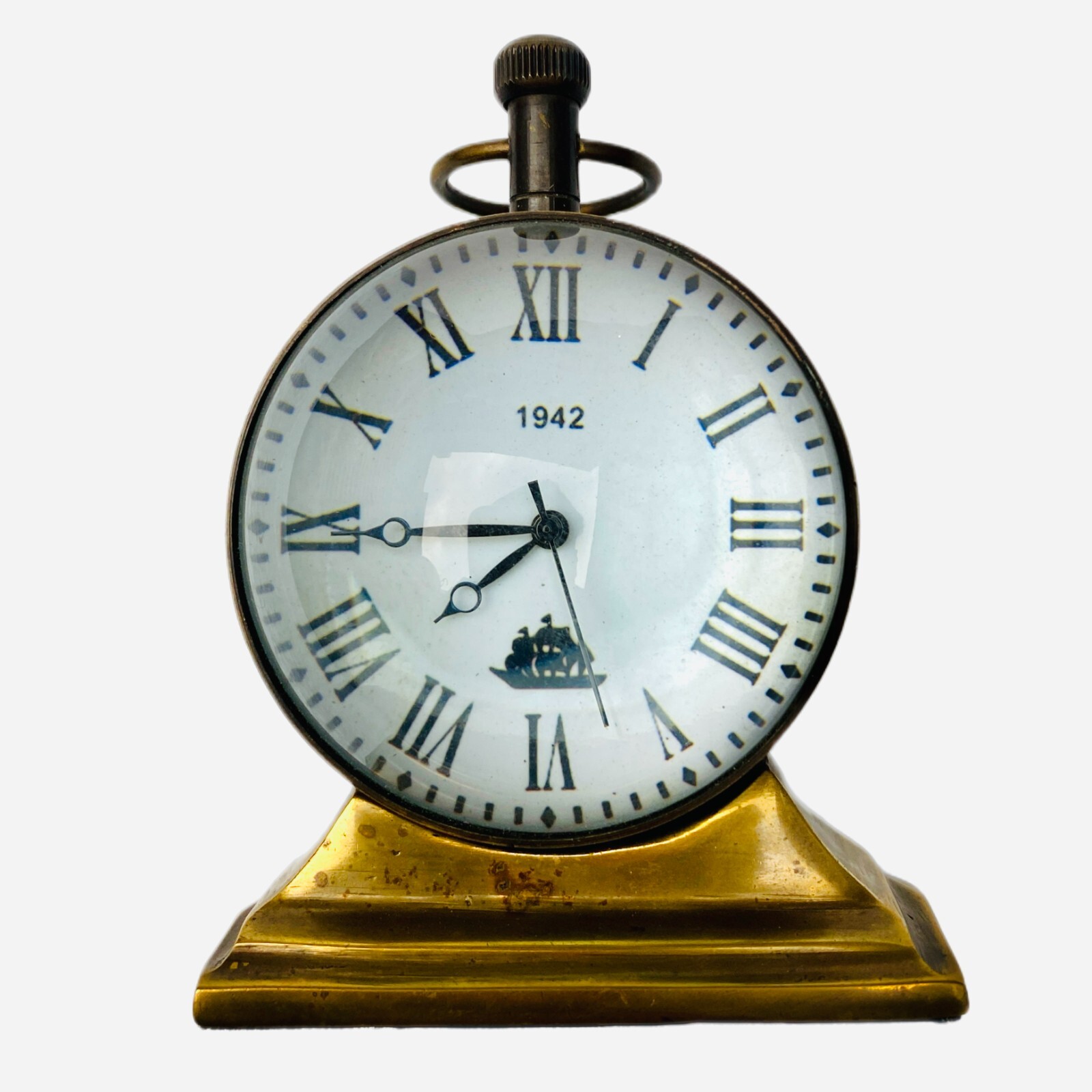 Vintage Style Table Top Desk Brass Clock Antique Collectible Watch Decorative