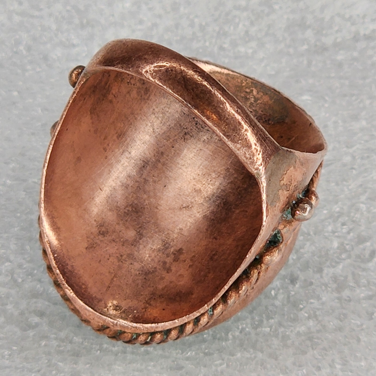 Copper Ring Statement Large Green Semi Precious C… - image 6