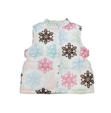 Gymboree Vintage Holiday Snowflake Girl Winter Fleece Lined Puffer Vest XS 3T-4T