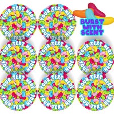 120 Colourful Jellybeans Scented Personalised Stickers - 30 mm - School