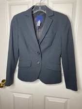 J Crew Navy Blue 100 Wool Blazer Size 00 Petite EUC