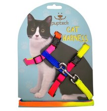 Adjustable Cat Harness and Leash Set Escape Proof Kitten Strap Collar for Wal...