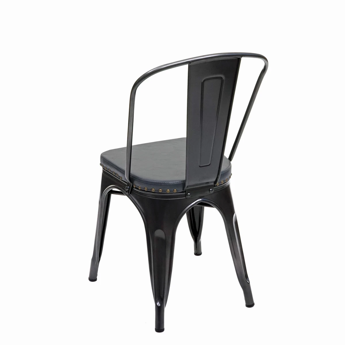 4er-Set Küchenstuhl HWC-H10e, Stuhl, Chesterfield Industrial, schwarz-grau