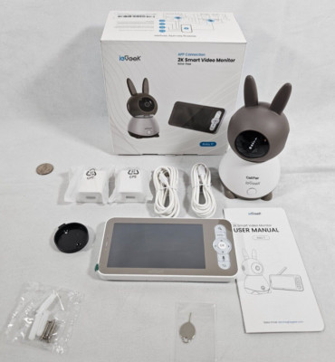 Video Baby Monitor w Camera & Audio HD Display 2-Way Talk 5'' Screen Temp Humidit