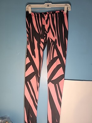 Alexandra Womens Pink And Black Leggings Size M