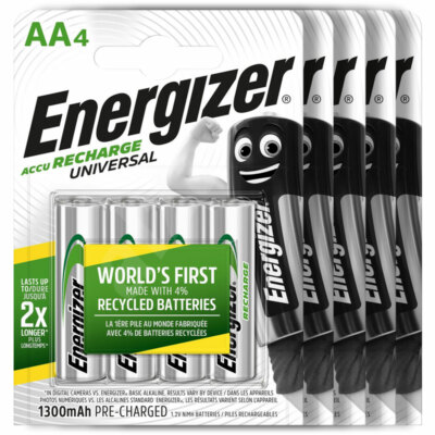 20 X Energizer Wiederaufladbar Aa Batterien Universal 1300 MAH Accu Nimh Pack 4