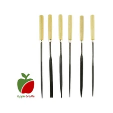 6-1/2 File Set of 6 Files With Wood Handle (1 to 24 Sets) by Apple Crafts