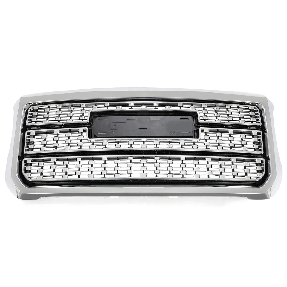 Chrome Front Grille ABS Grill W/ Snap For GMC Sierra 2500HD 3500HD 2015-2019 - Image 2 of 4