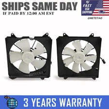 2PCS AC Condenser Radiator Cooling Motor Fan For 2013-2017 Honda Accord Touring