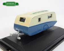 OO Gauge Oxford Diecast 1:76 76CV002 Cream/Blue Caravan