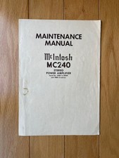 Original Maintenance Manual for McIntosh MC-240 Power Amplifier