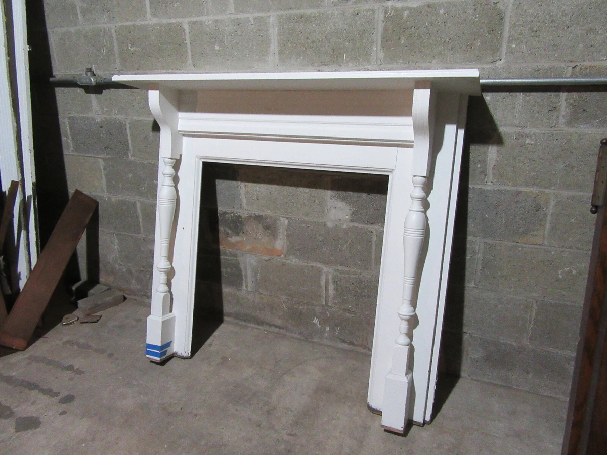 ANTIQUE FIREPLACE MANTEL WITH COLUMNS ~ 53.75 X 46.75 ~ ARCHITECTURAL  SALVAGE | eBay