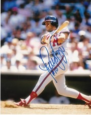 LUIS SOJO  CALIFORNIA ANGELS   ACTION SIGNED 8x10