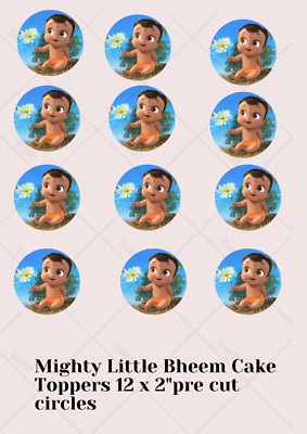 Mighty Little Bheem' Motto vorgeschnitten essbar Kuchen Topper 12 x 2'' Kreise
