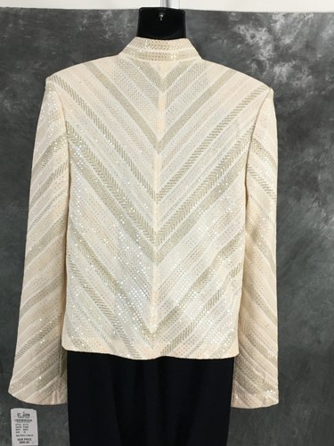 NWT NEW St John evening jacket knit peach rhinestones embellished suit blazer 10 - Picture 7 of 8