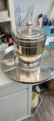 Silver American Vintage Champagne Ice Bucket Rotating Tray  - Picture 6 of 15