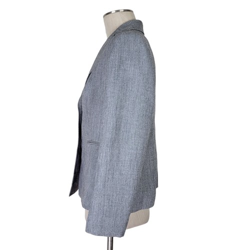 Kasper Skirt Suit Women Size 12P Gray Blazer Black Skirt Buttons 2 Button Lined - Picture 3 of 15
