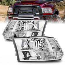Fit 09-18 Dodge Ram 1500 2500 3500 Chrome Housing Pair Headlights Lamps Lhrh Fit 09-18 Dodge Ram 1500 2500 3500 Chrome Housing Pair Headlights Lamps Lhrh