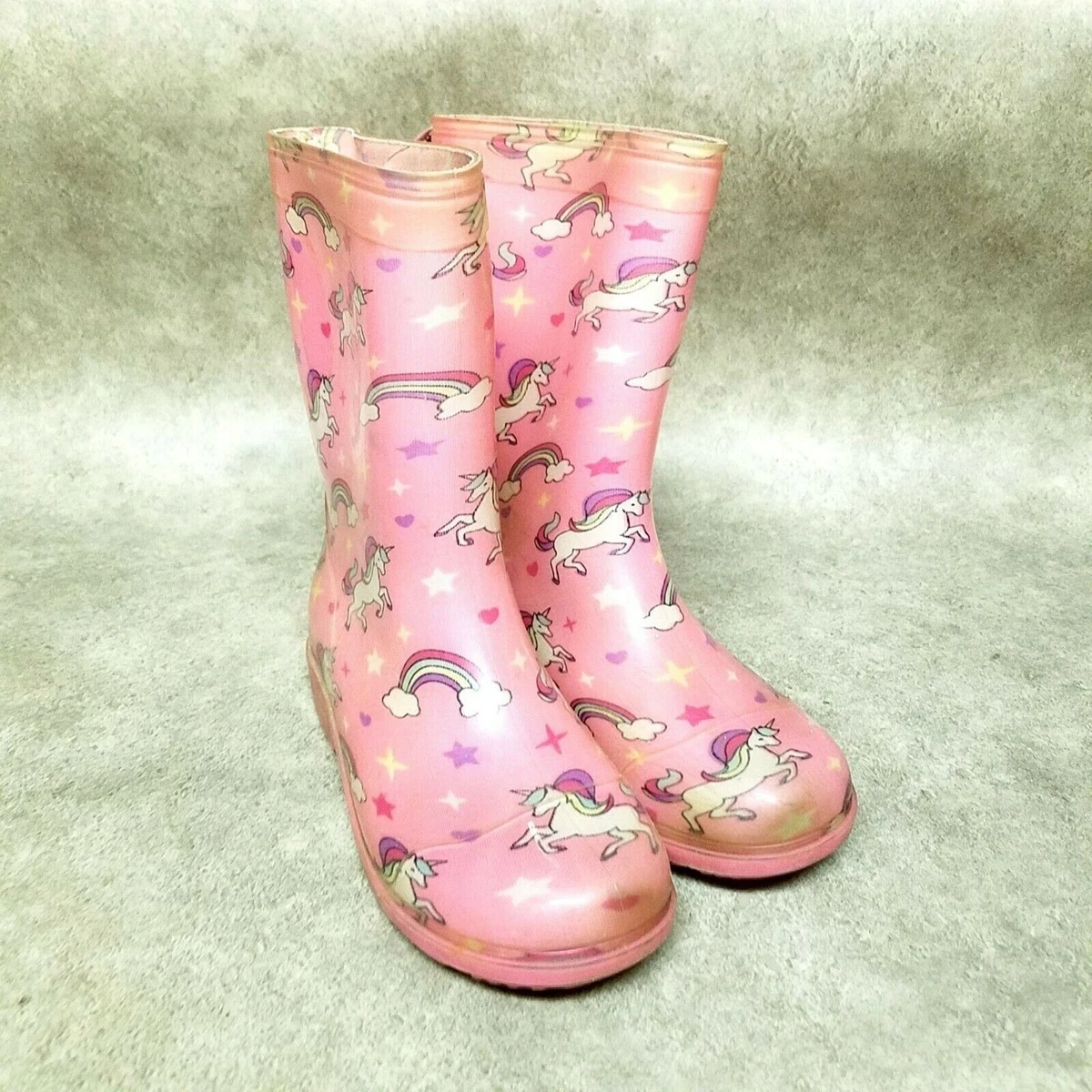 Capeli Girls 1001 Size 3 Pink Unicorn Print Rain Boots eBay