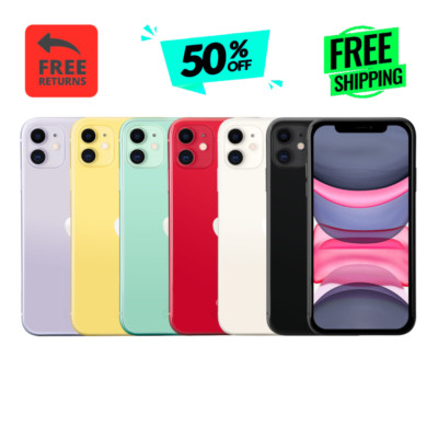 Apple iPhone 11 Yellow|Purple|Red - 64/128GB GSM Unlocked Verizon ATT Metro 4G