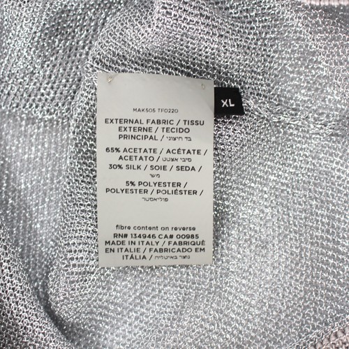 Tom Ford Silk Blend Silver V-Neck Open Knit Long Sleeve Sweater XL Mesh Top - 第 7/7 張圖片