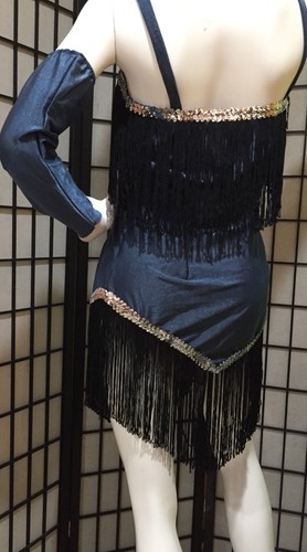 BLUE-ROARING 20'S FLAPPER GATSBY FRINGE 3 PC COSTUME & FINGER GLOVES-HEAD PC - Picture 5 of 8