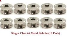 Singer Class 66 Metal Bobbin 10 Pack