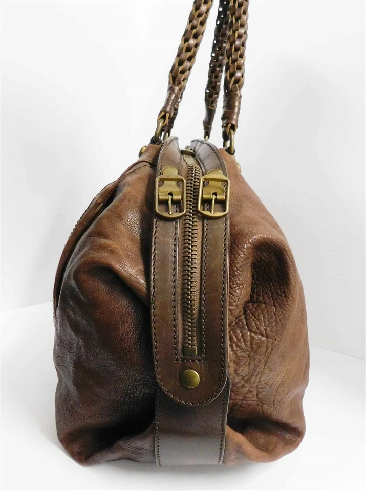 Bolso Cartera Grande Gryson Olivia Marrón Cuero Esmaltado Envejecido X Foto 4 de 4