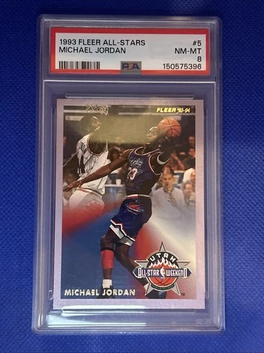1993 Fleer All Stars GOAT Michael Jordan Chicago Bulls #5 PSA 8 NM-MT