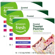 Amazon Fresh - Toaster Pastries Variety Pack (Strawberry, Blueberry,... 