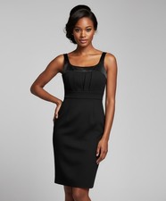 NEW Old Navy XS Black Ponte Knit Satin Trim Dress Glam Cocktail Party Minimalist