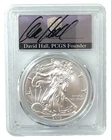 2019 W BURNISHED SILVER EAGLE PCGS SP70 DAVID HALL HAND SIGNED